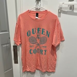 NWT Sweet Claire Coral oversized Tee